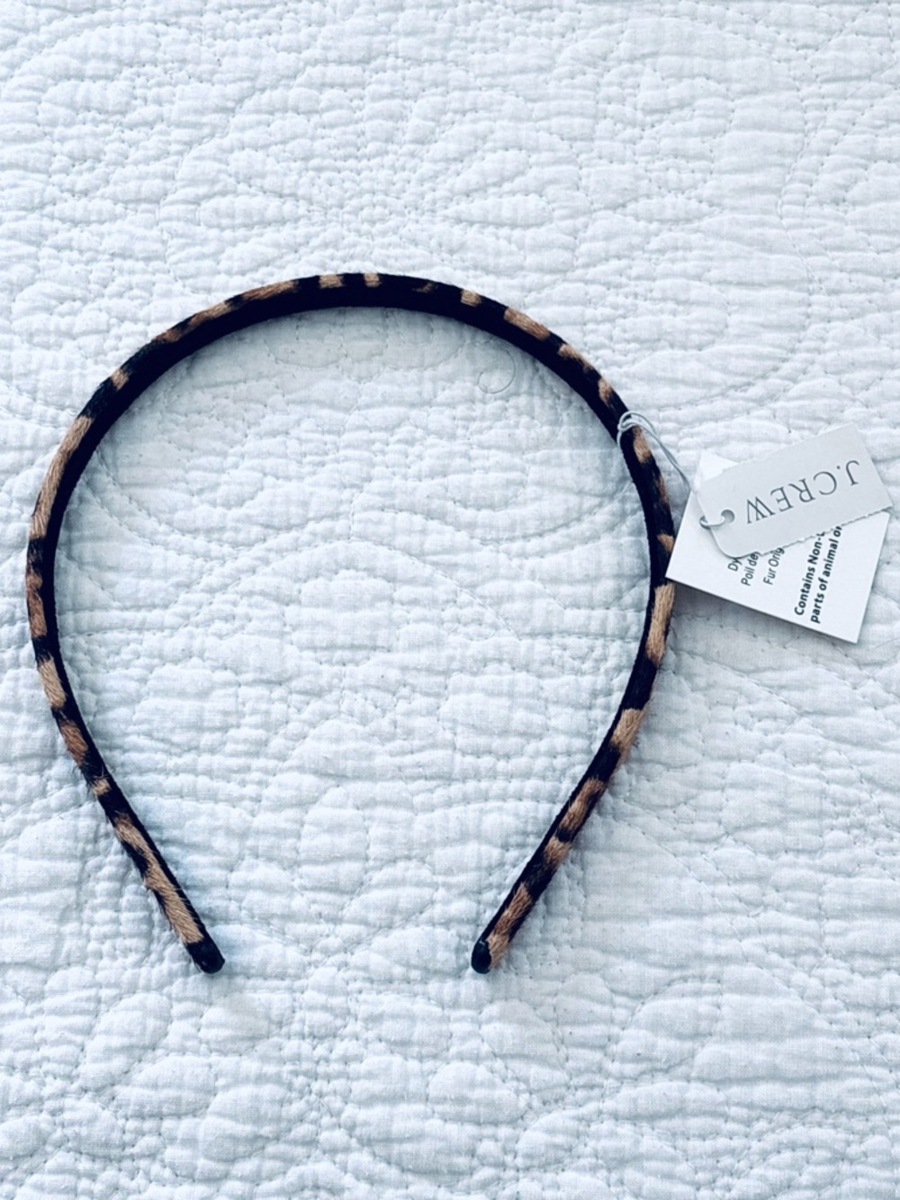 ❗️J.Crew Calf Hair Leopard Print Headband NWT - Picture 2 of 7